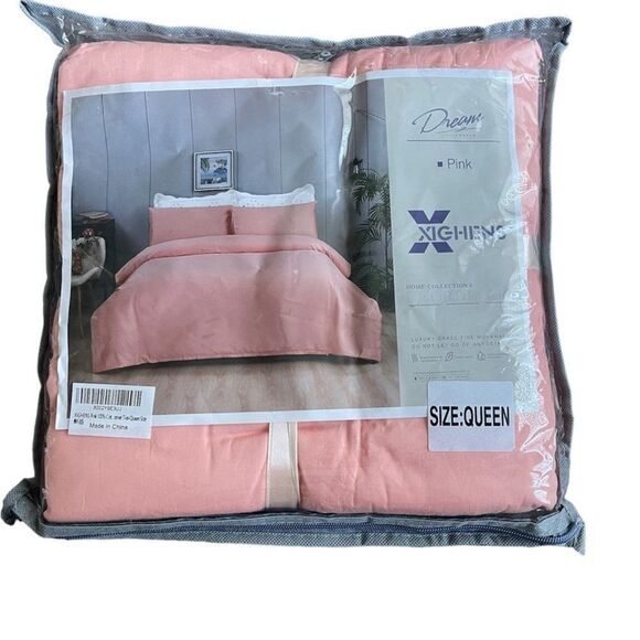 100% Cotton Duvet Cover Set,Ultra Soft with Zipper Closure & Corner Ties - Picture 7 of 7